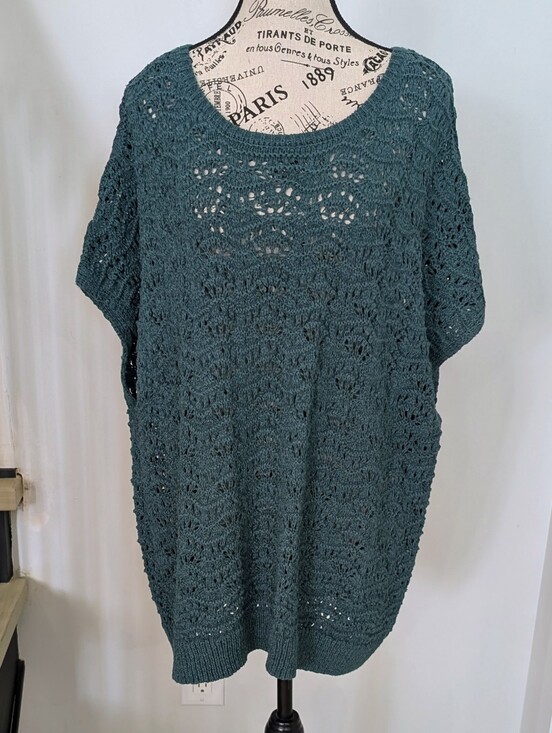 Joie Sweaters - JOIE | Women's Teal Domain Sleeve Stretchy Open Knitted Sweater